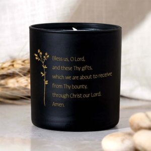Botanical Bless Us O Lord Prayer Candle